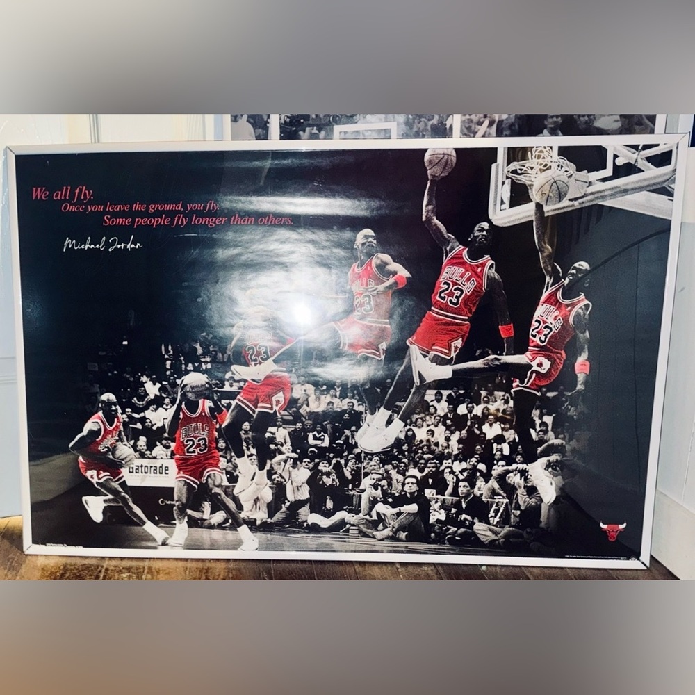 2 PRE-FRAMED Michael Jordan NBA/Chicago Bulls Basketball Posters - Picture 14 of 15